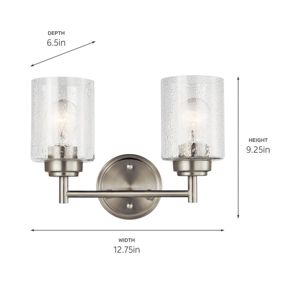 Two Light Bath from the Winslow Collection in Brushed Nickel Finish by Kichler