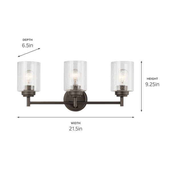 Three Light Bath from the Winslow Collection in Olde Bronze Finish by Kichler