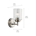 One Light Wall Sconce from the Winslow Collection in Brushed Nickel Finish by Kichler