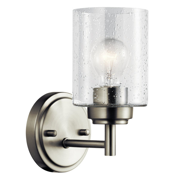 One Light Wall Sconce from the Winslow Collection in Brushed Nickel Finish by Kichler
