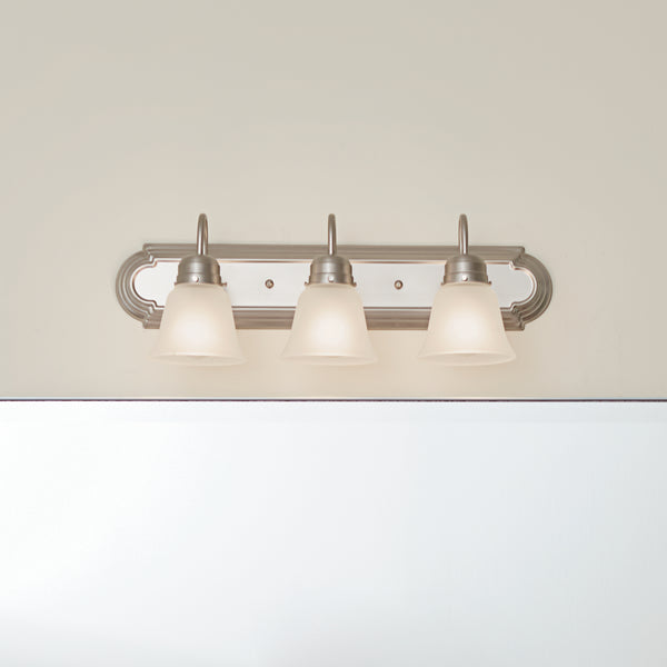 Three Light Bath from the No Family Collection in Brushed Nickel Finish by Kichler