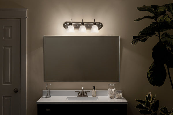 Three Light Bath from the No Family Collection in Brushed Nickel Finish by Kichler