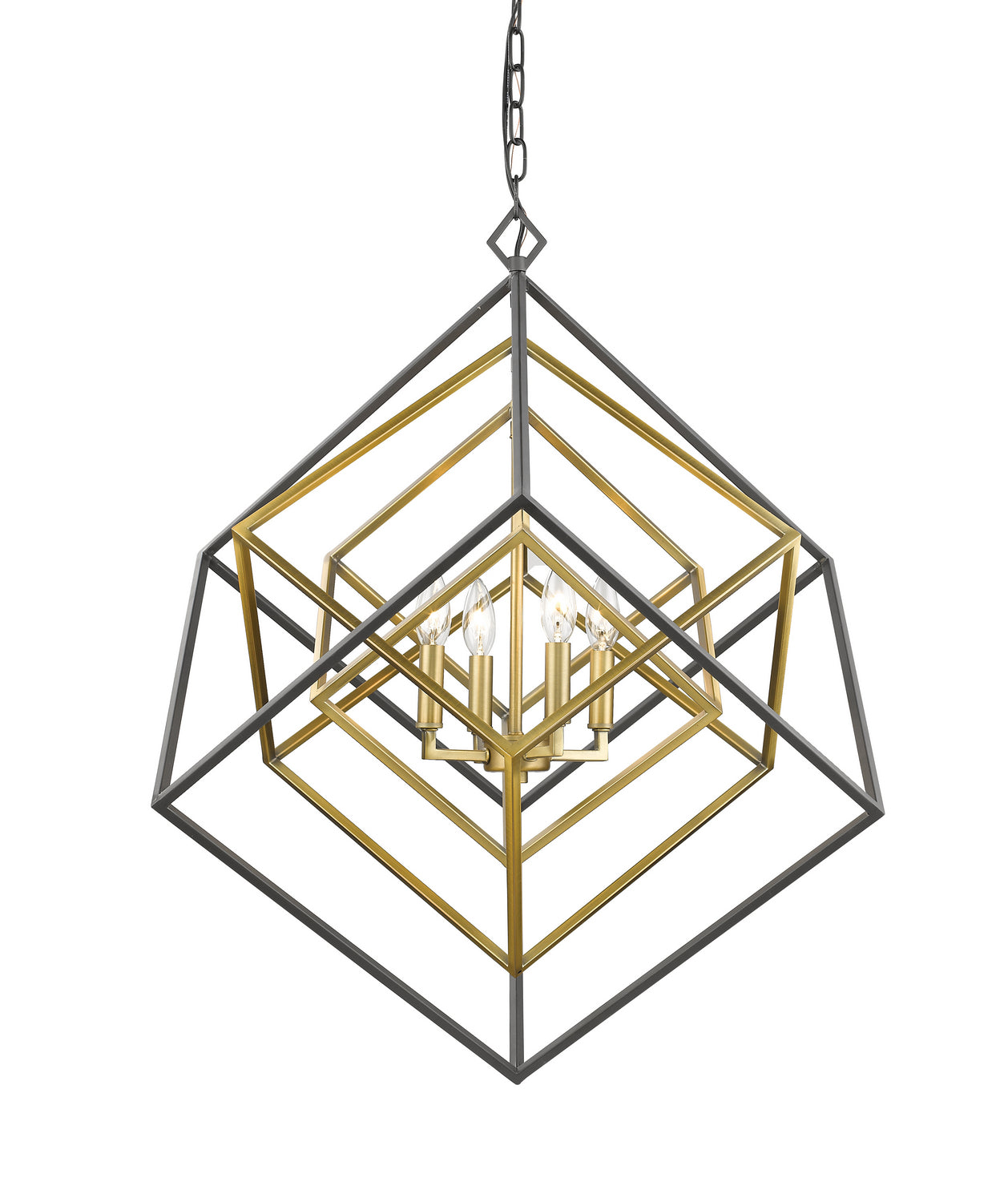 Z-Lite - 457-4OBR-BRZ - Four Light Chandelier - Euclid - Olde Brass / Bronze from Lighting & Bulbs Unlimited in Charlotte, NC