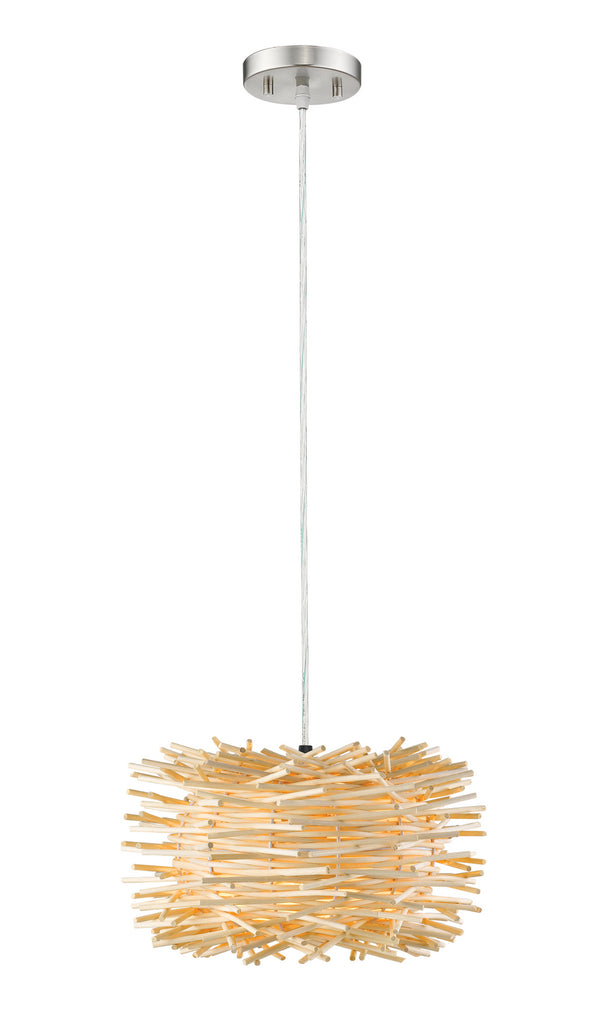 Z-Lite - 459-12NAT - One Light Pendant - Sora - Brushed Nickel from Lighting & Bulbs Unlimited in Charlotte, NC