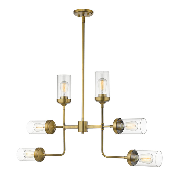 Z-Lite - 617-6FB - Six Light Pendant - Calliope - Foundry Brass from Lighting & Bulbs Unlimited in Charlotte, NC