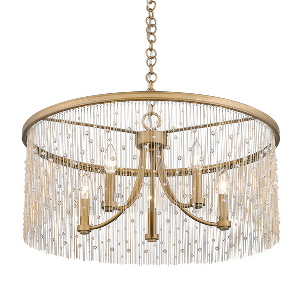 Five Light Chandelier from the Marilyn CRY Collection in Peruvian Gold Finish by Golden
