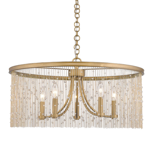 Golden - 1771-5 PG-CRY - Five Light Chandelier - Marilyn CRY - Peruvian Gold from Lighting & Bulbs Unlimited in Charlotte, NC