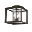 Three Light Semi-Flush Mount from the Smyth Collection in Gunmetal Bronze Finish by Golden