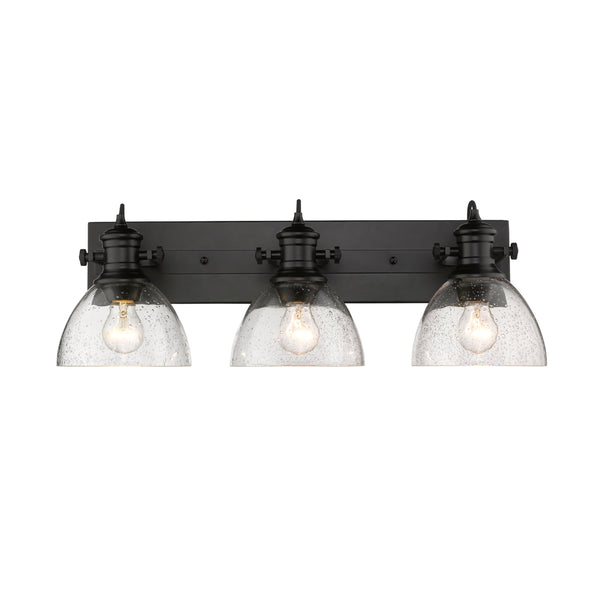 Golden - 3118-BA3 BLK-SD - Three Light Bath Vanity - Hines BLK - Matte Black from Lighting & Bulbs Unlimited in Charlotte, NC