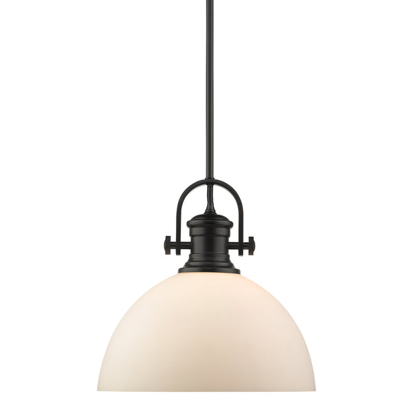 Golden - 3118-L BLK-OP - One Light Pendant - Hines BLK - Matte Black from Lighting & Bulbs Unlimited in Charlotte, NC