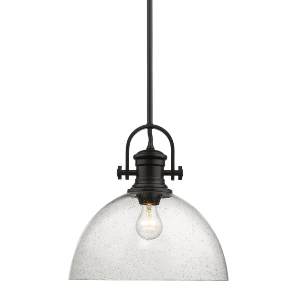 Golden - 3118-L BLK-SD - One Light Pendant - Hines BLK - Matte Black from Lighting & Bulbs Unlimited in Charlotte, NC