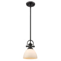 One Light Mini Pendant from the Hines BLK Collection in Matte Black Finish by Golden