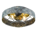 Two Light Flush Mount from the Ferris Collection in Blue Verde Patina Finish by Golden