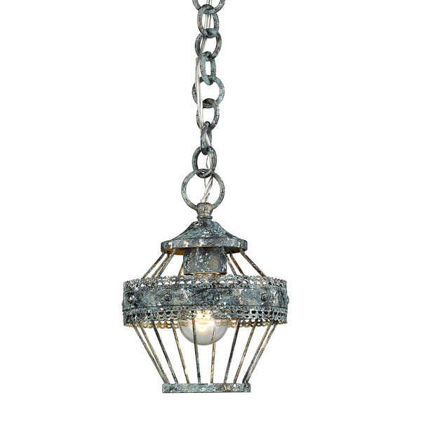 Golden - 7856-M1L VP - One Light Mini Pendant - Ferris - Blue Verde Patina from Lighting & Bulbs Unlimited in Charlotte, NC