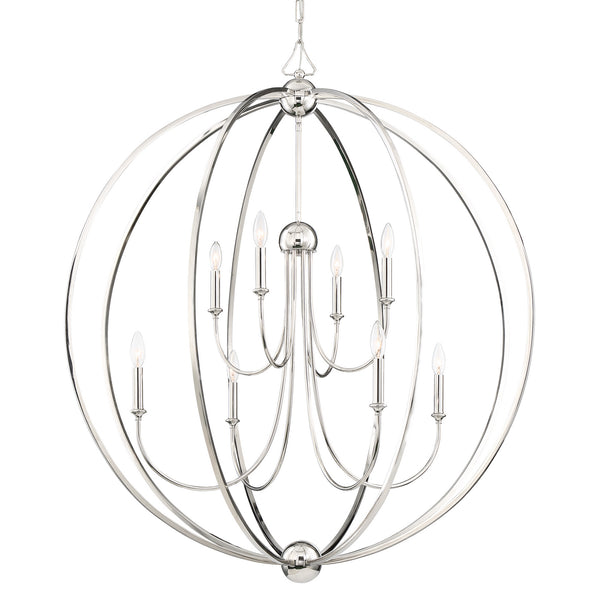 Crystorama - 2246-PN_NOSHADE - Eight Light Chandelier - Sylvan - Polished Nickel from Lighting & Bulbs Unlimited in Charlotte, NC