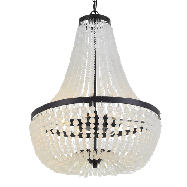 Crystorama - 608-MK - Six Light Chandelier - Rylee - Matte Black from Lighting & Bulbs Unlimited in Charlotte, NC