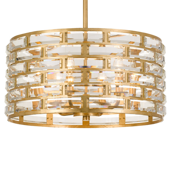Crystorama - MER-4866-GA - Six Light Chandelier - Meridian - Antique Gold from Lighting & Bulbs Unlimited in Charlotte, NC