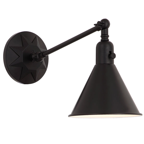 Crystorama - MOR-8800-MK - One Light Wall Mount - Morgan - Matte Black from Lighting & Bulbs Unlimited in Charlotte, NC