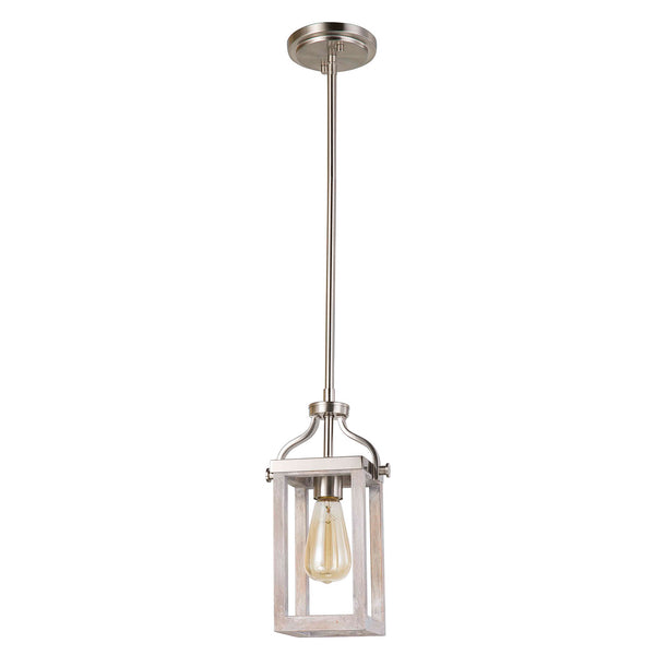 Eglo USA - 203104A - One Light Mini Pendant - Montrose - Acia Wood & Brushed Nickel from Lighting & Bulbs Unlimited in Charlotte, NC