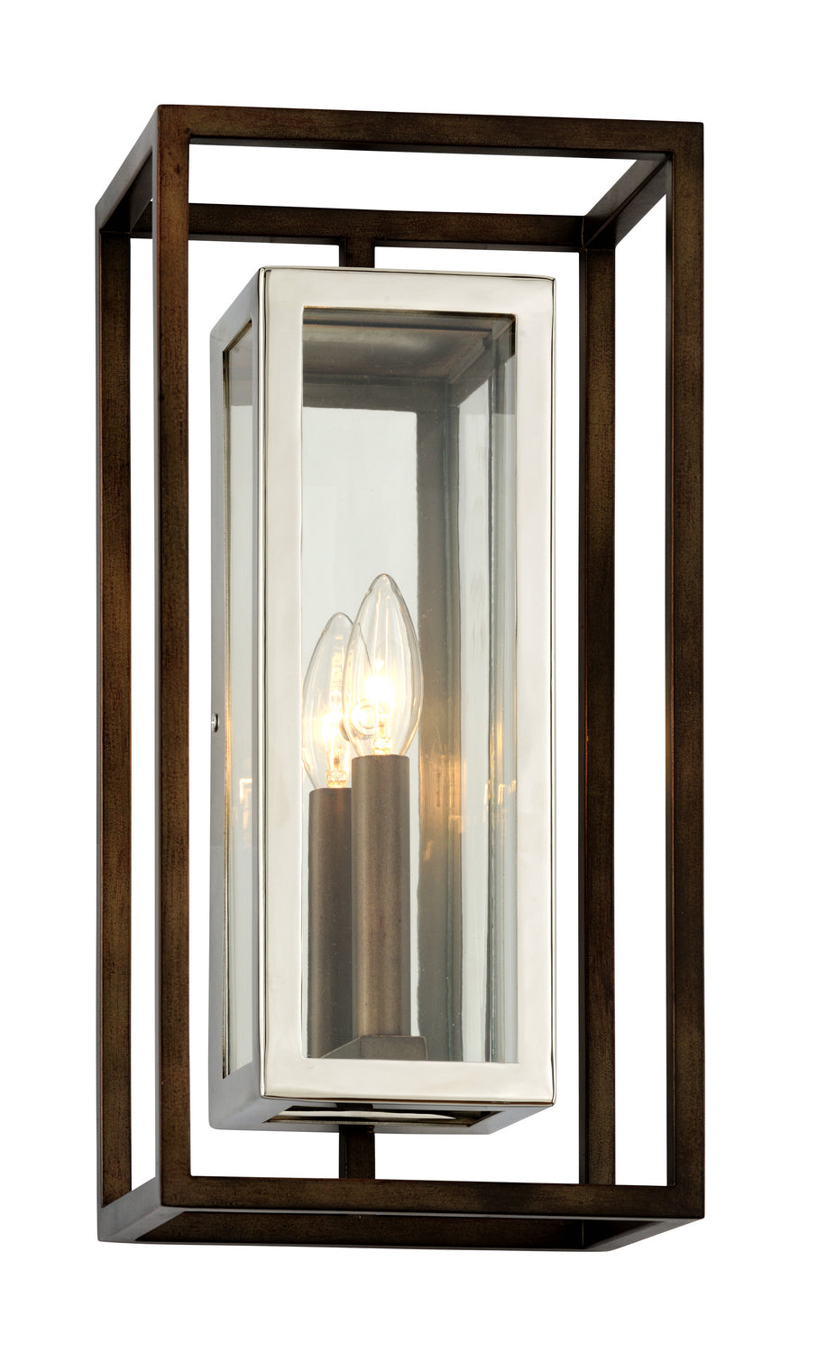 Troy Lighting - B6512 - One Light Wall Sconce - Morgan - Bronze With Polished Stainless from Lighting & Bulbs Unlimited in Charlotte, NC