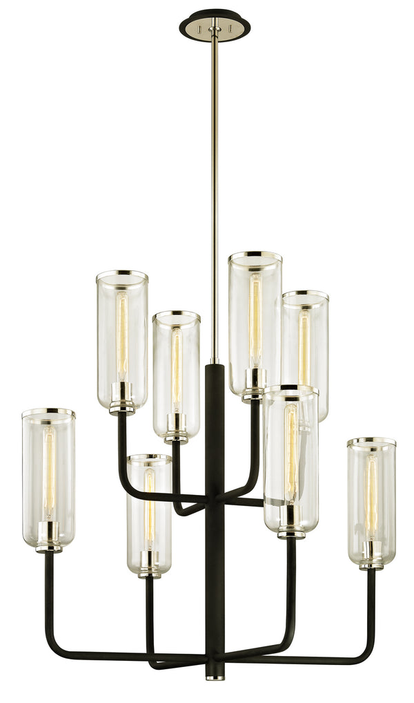 Troy Lighting - F6278-TBK/PN - Eight Light Chandelier - Aeon - Carbide Blk & Pol Nickel from Lighting & Bulbs Unlimited in Charlotte, NC