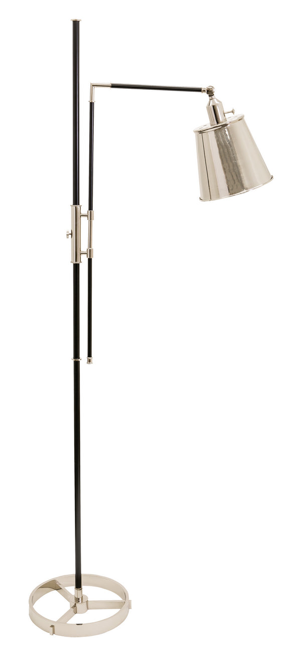 One Light Floor Lamp from the Morgan Collection in Black With Polished Nickel Finish by House of Troy