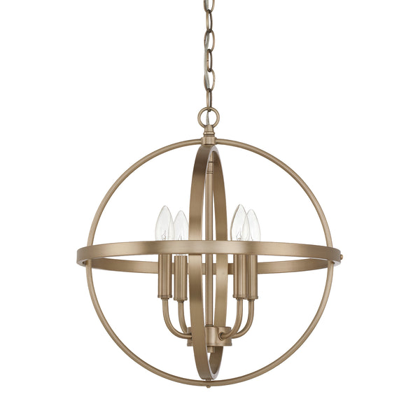 Capital Lighting - 317541AD - Four Light Pendant - Hartwell - Aged Brass from Lighting & Bulbs Unlimited in Charlotte, NC