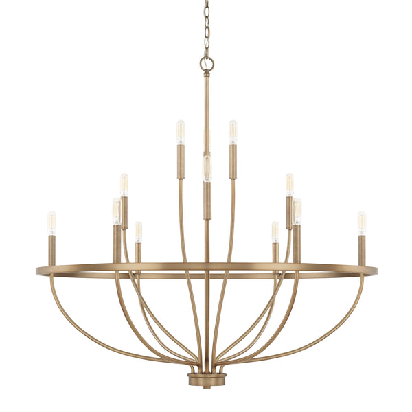Capital Lighting - 428501AD - 12 Light Chandelier - Greyson - Aged Brass from Lighting & Bulbs Unlimited in Charlotte, NC