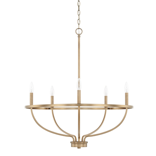 Capital Lighting - 428551AD - Five Light Chandelier - Greyson - Aged Brass from Lighting & Bulbs Unlimited in Charlotte, NC
