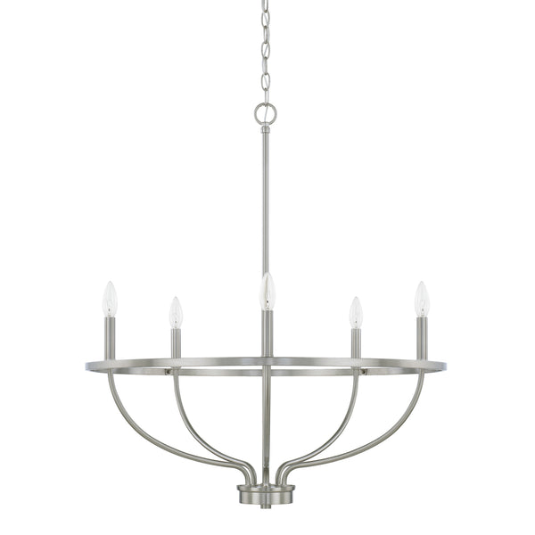 Capital Lighting - 428551BN - Five Light Chandelier - Greyson - Brushed Nickel from Lighting & Bulbs Unlimited in Charlotte, NC