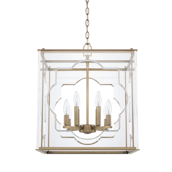 Capital Lighting - 525681AD - Eight Light Foyer Pendant - Aria - Aged Brass from Lighting & Bulbs Unlimited in Charlotte, NC