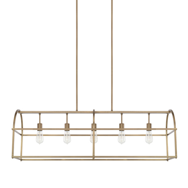 Capital Lighting - 825751AD - Five Light Island Pendant - Aubrey - Aged Brass from Lighting & Bulbs Unlimited in Charlotte, NC
