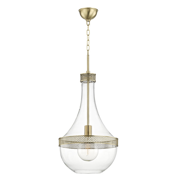 Hudson Valley - 1814-AGB - One Light Pendant - Hagen - Aged Brass from Lighting & Bulbs Unlimited in Charlotte, NC