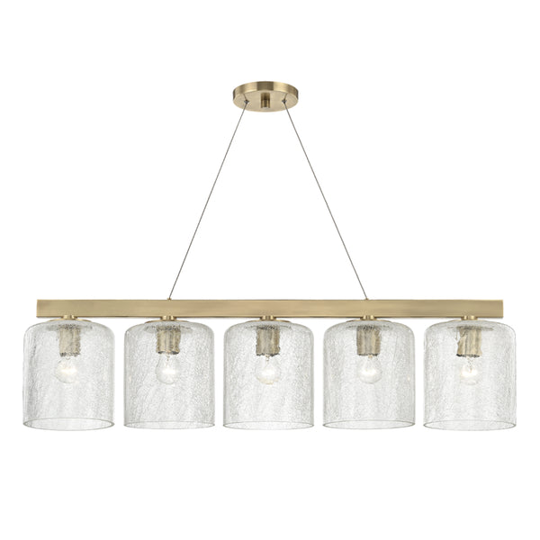 Hudson Valley - 3240-AGB - Five Light Island Pendant - Charles - Aged Brass from Lighting & Bulbs Unlimited in Charlotte, NC