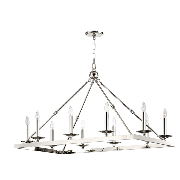 Hudson Valley - 3244-PN - Ten Light Chandelier - Allendale - Polished Nickel from Lighting & Bulbs Unlimited in Charlotte, NC