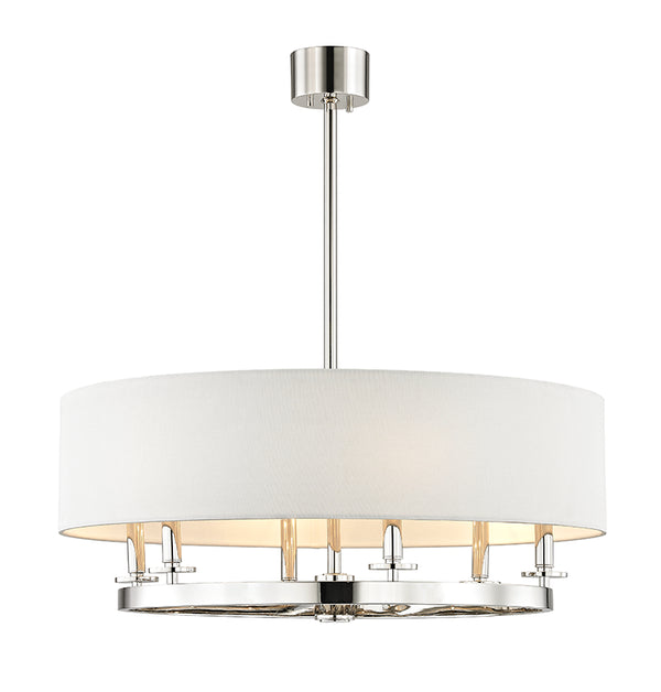 Hudson Valley - 6530-PN - Six Light Pendant - Durham - Polished Nickel from Lighting & Bulbs Unlimited in Charlotte, NC