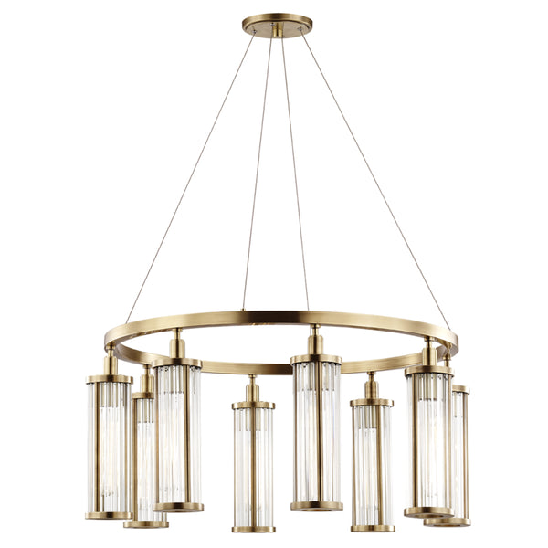 Hudson Valley - 9130-AGB - Eight Light Pendant - Marley - Aged Brass from Lighting & Bulbs Unlimited in Charlotte, NC