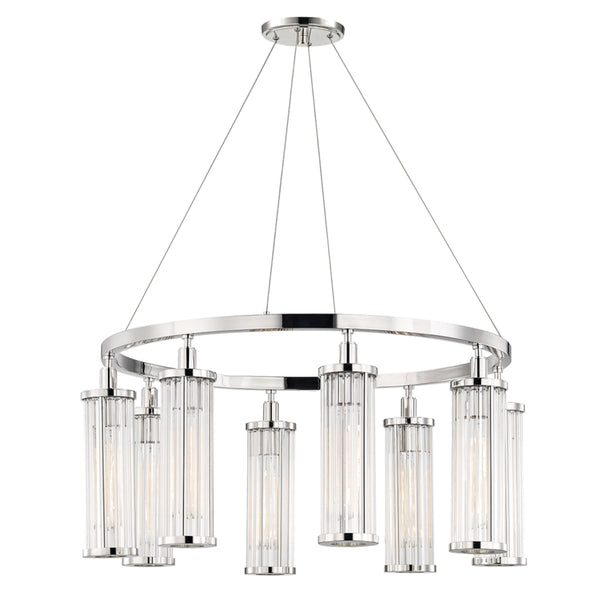 Hudson Valley - 9130-PN - Eight Light Pendant - Marley - Polished Nickel from Lighting & Bulbs Unlimited in Charlotte, NC