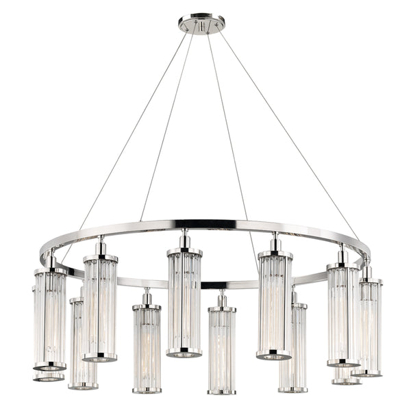 Hudson Valley - 9142-PN - 12 Light Pendant - Marley - Polished Nickel from Lighting & Bulbs Unlimited in Charlotte, NC