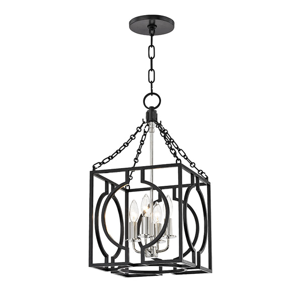 Hudson Valley - 9214-AIPN - Four Light Pendant - Octavio - Aged Iron/Polished Nickel Combo from Lighting & Bulbs Unlimited in Charlotte, NC