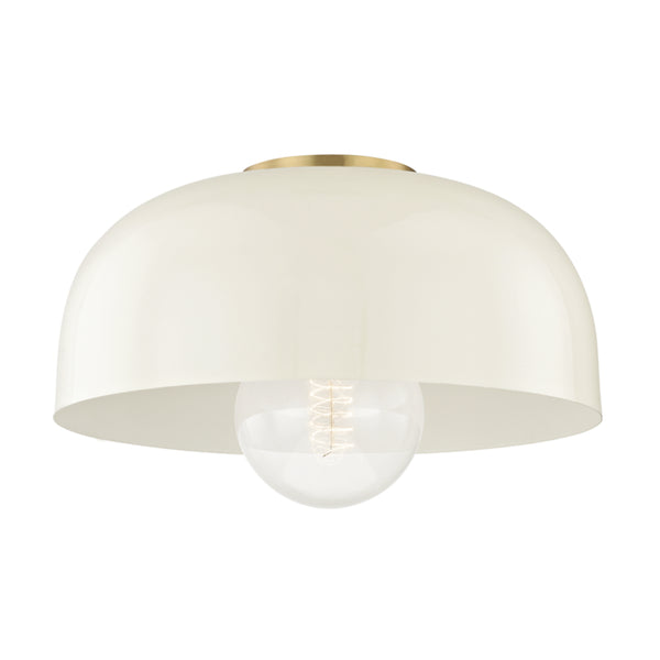 Mitzi - H199501L-AGB/CR - One Light Semi Flush Mount - Avery - Aged Brass/Cream from Lighting & Bulbs Unlimited in Charlotte, NC