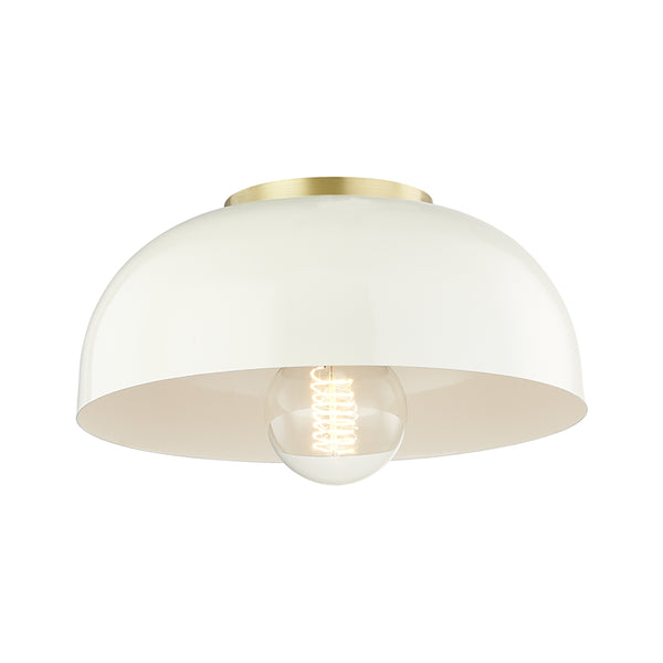 Mitzi - H199501S-AGB/CR - One Light Semi Flush Mount - Avery - Aged Brass/Cream from Lighting & Bulbs Unlimited in Charlotte, NC