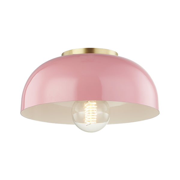 Mitzi - H199501S-AGB/PK - One Light Semi Flush Mount - Avery - Aged Brass/Pink from Lighting & Bulbs Unlimited in Charlotte, NC