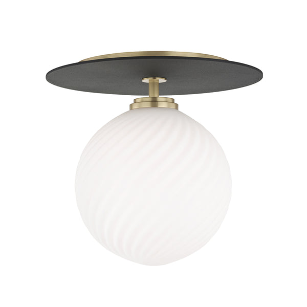 Mitzi - H200501L-AGB/BK - LED Flush Mount - Ellis - Aged Brass/Black from Lighting & Bulbs Unlimited in Charlotte, NC