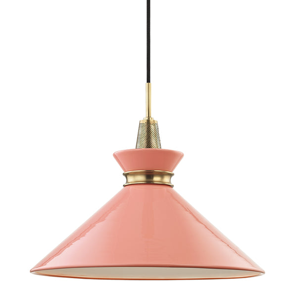 Mitzi - H251701L-AGB/PK - One Light Pendant - Kiki - Aged Brass/Pink from Lighting & Bulbs Unlimited in Charlotte, NC