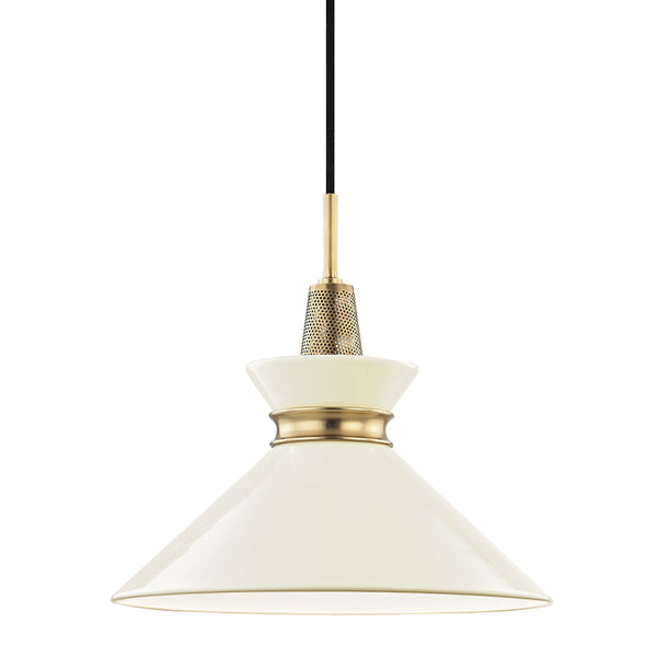 Mitzi - H251701S-AGB/CR - One Light Pendant - Kiki - Aged Brass/Cream from Lighting & Bulbs Unlimited in Charlotte, NC