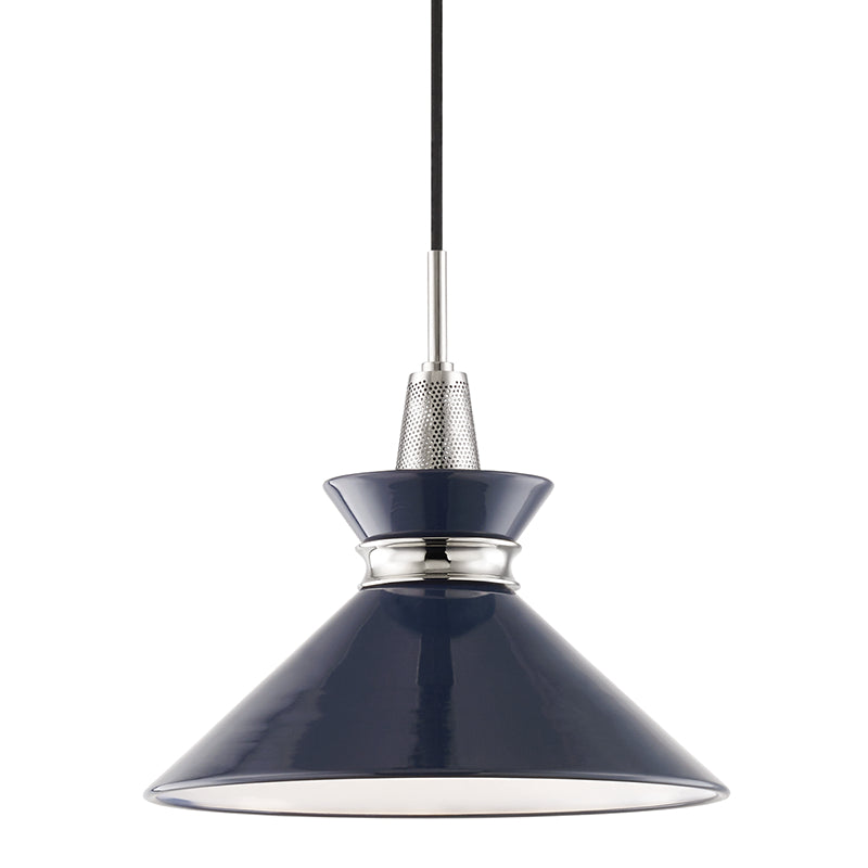 Mitzi - H251701S-PN/NVY - One Light Pendant - Kiki - Polished Nickel/Navy from Lighting & Bulbs Unlimited in Charlotte, NC