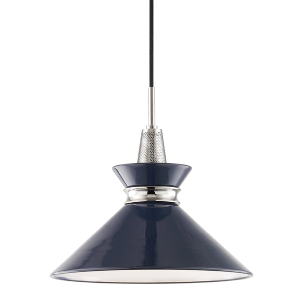 Mitzi - H251701S-PN/NVY - One Light Pendant - Kiki - Polished Nickel/Navy from Lighting & Bulbs Unlimited in Charlotte, NC