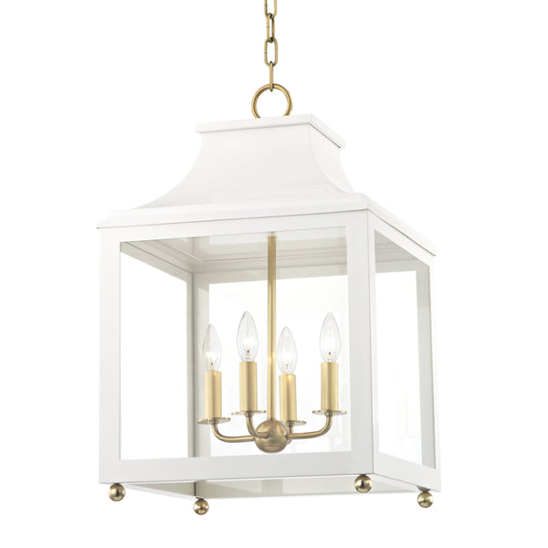 Mitzi - H259704L-AGB/WH - Four Light Pendant - Leigh - Aged Brass/Soft Off White from Lighting & Bulbs Unlimited in Charlotte, NC