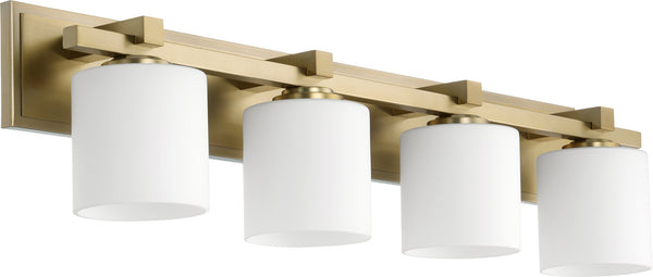 Quorum - 5369-4-80 - Four Light Vanity - 5369 Vanities - Aged Brass from Lighting & Bulbs Unlimited in Charlotte, NC